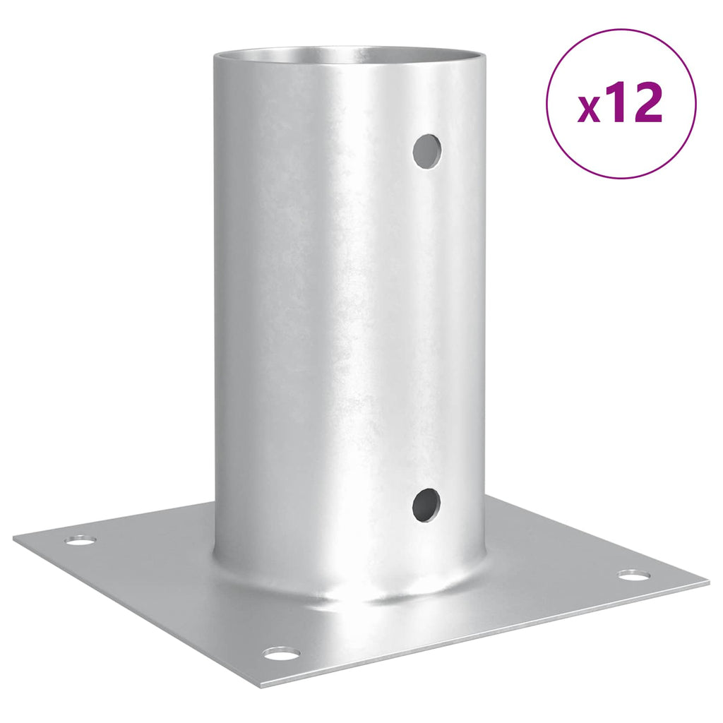 vidaXL Okrągły kotwicy gruntowej 12 pcs srebrny 15 x 15 x 15 cm Metal
