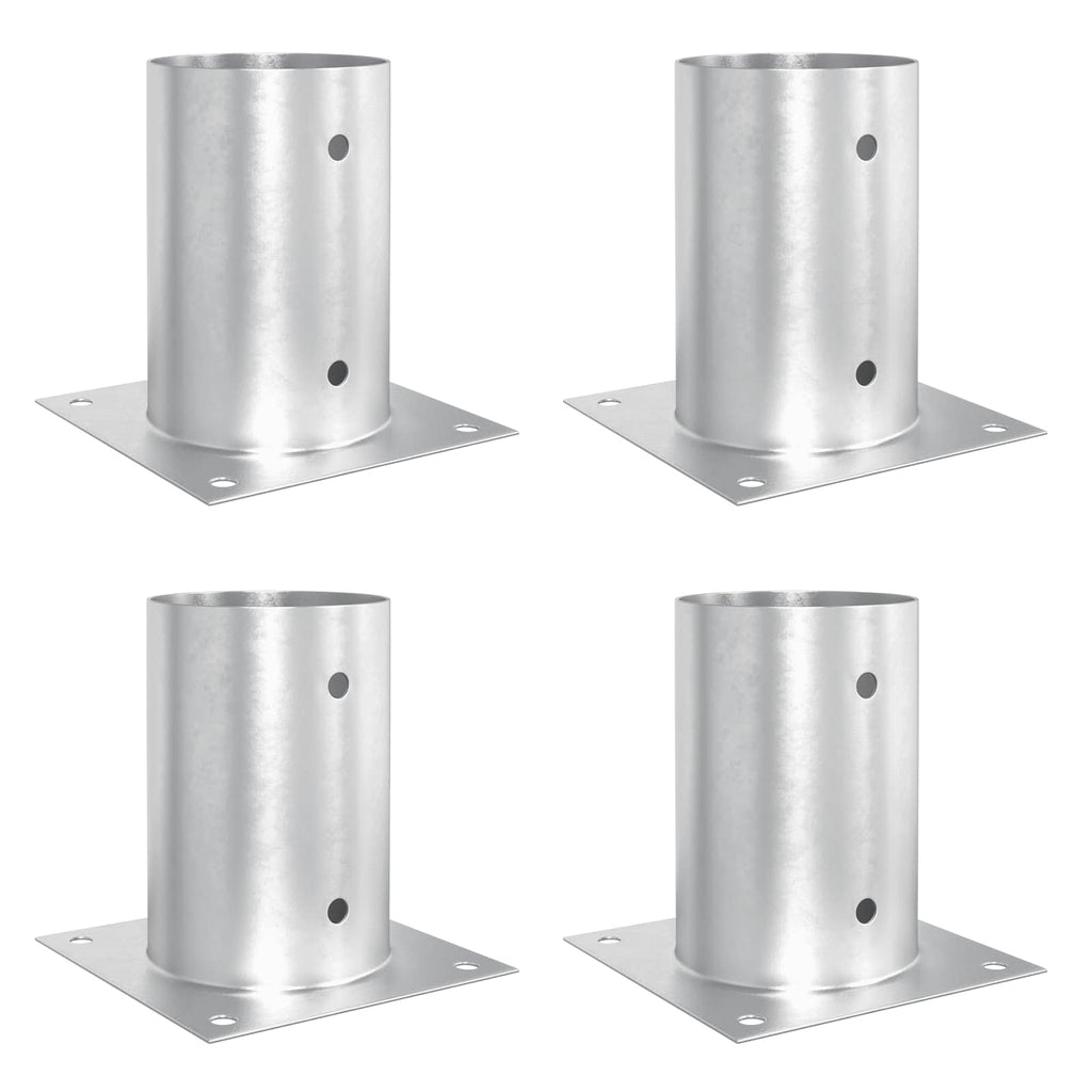 vidaXL Okrągły kotwicy gruntowej 4 pcs srebrny 15 x 15 x 15 cm Metal