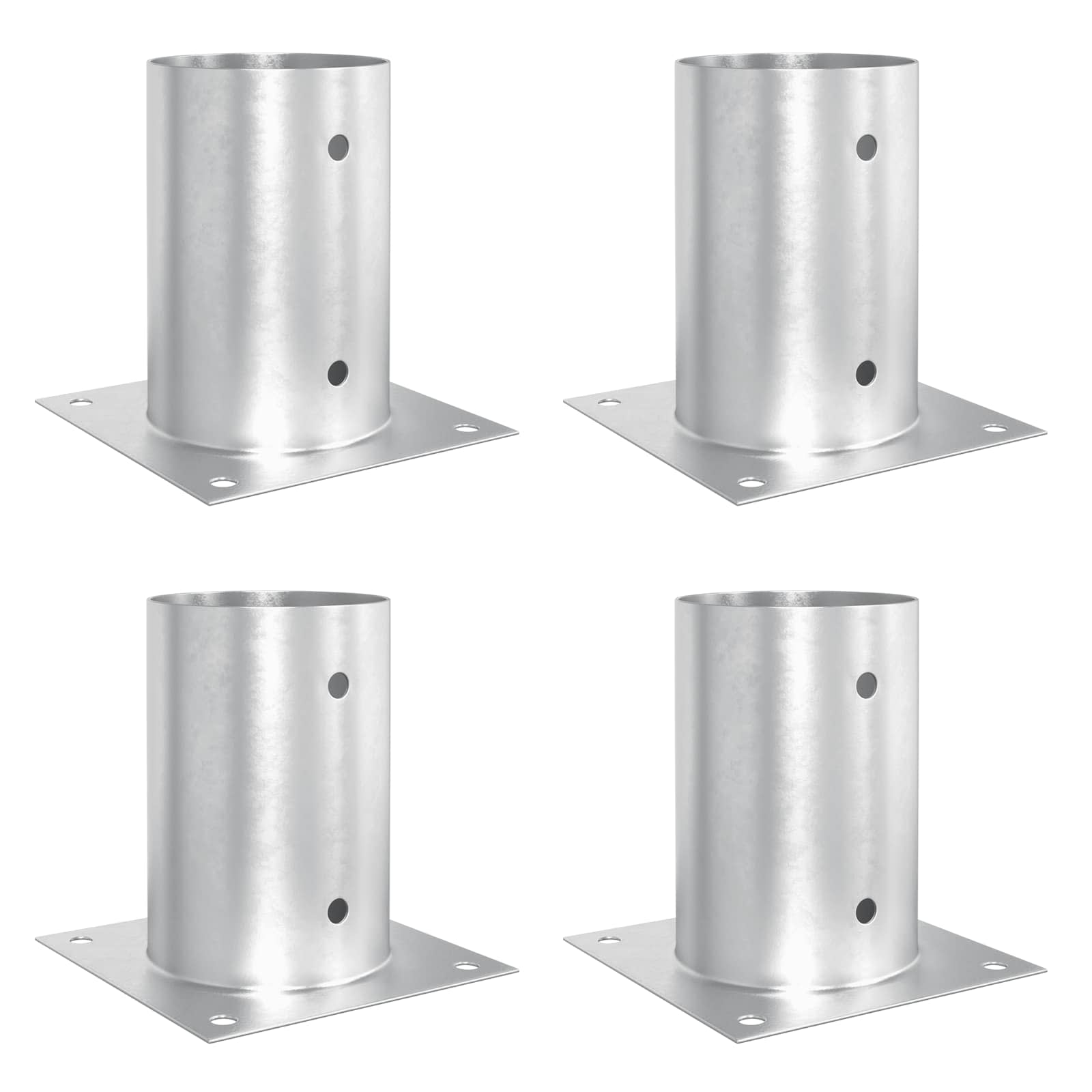 vidaXL Okrągły kotwicy gruntowej 4 pcs srebrny 15 x 15 x 15 cm Metal
