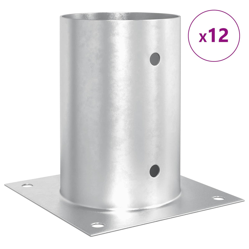 vidaXL Okrągły kotwicy gruntowej 12 pcs srebrny 15 x 15 x 15 cm Metal