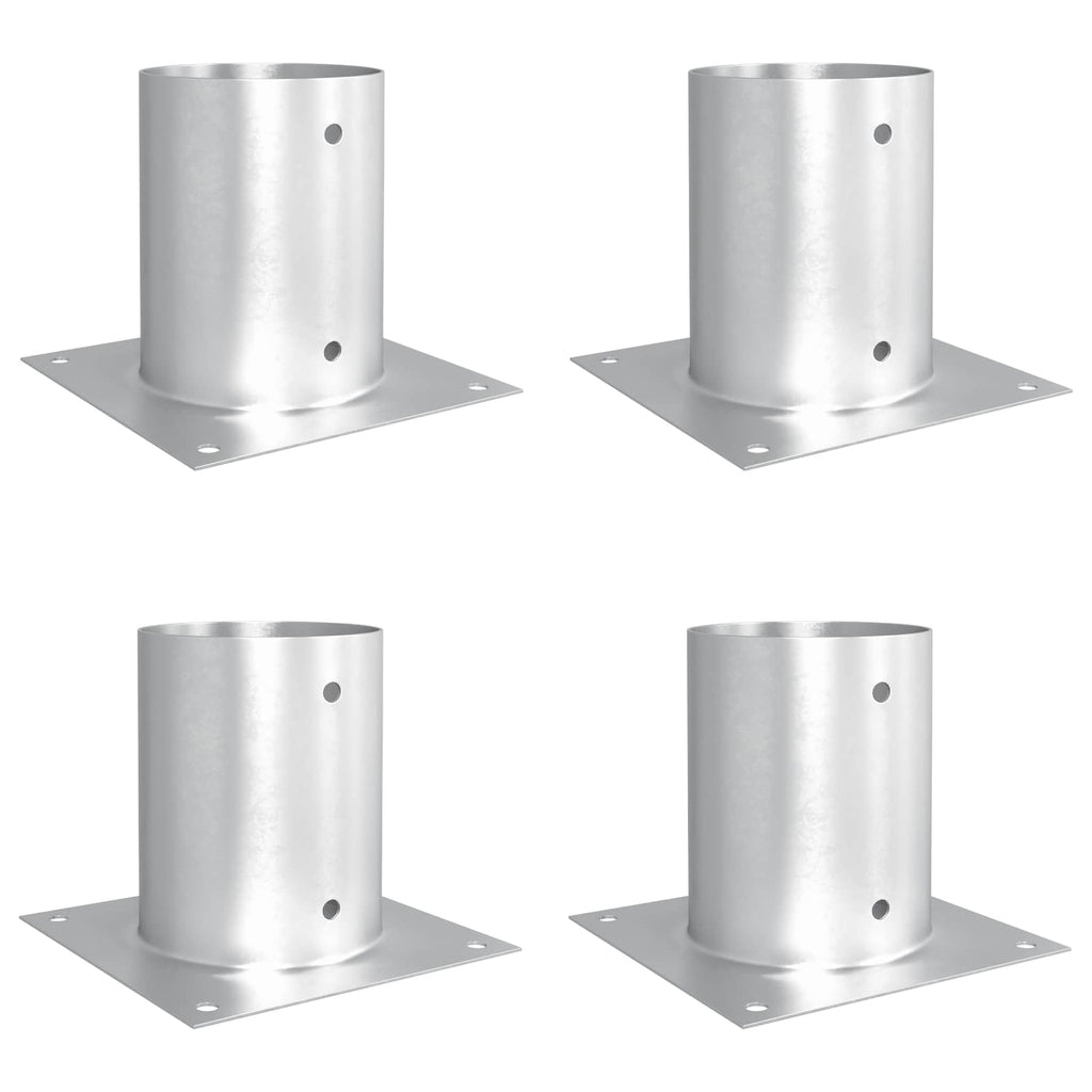 vidaXL Okrągły kotwicy gruntowej 4 pcs srebrny 18 x 18 x 15 cm Metal