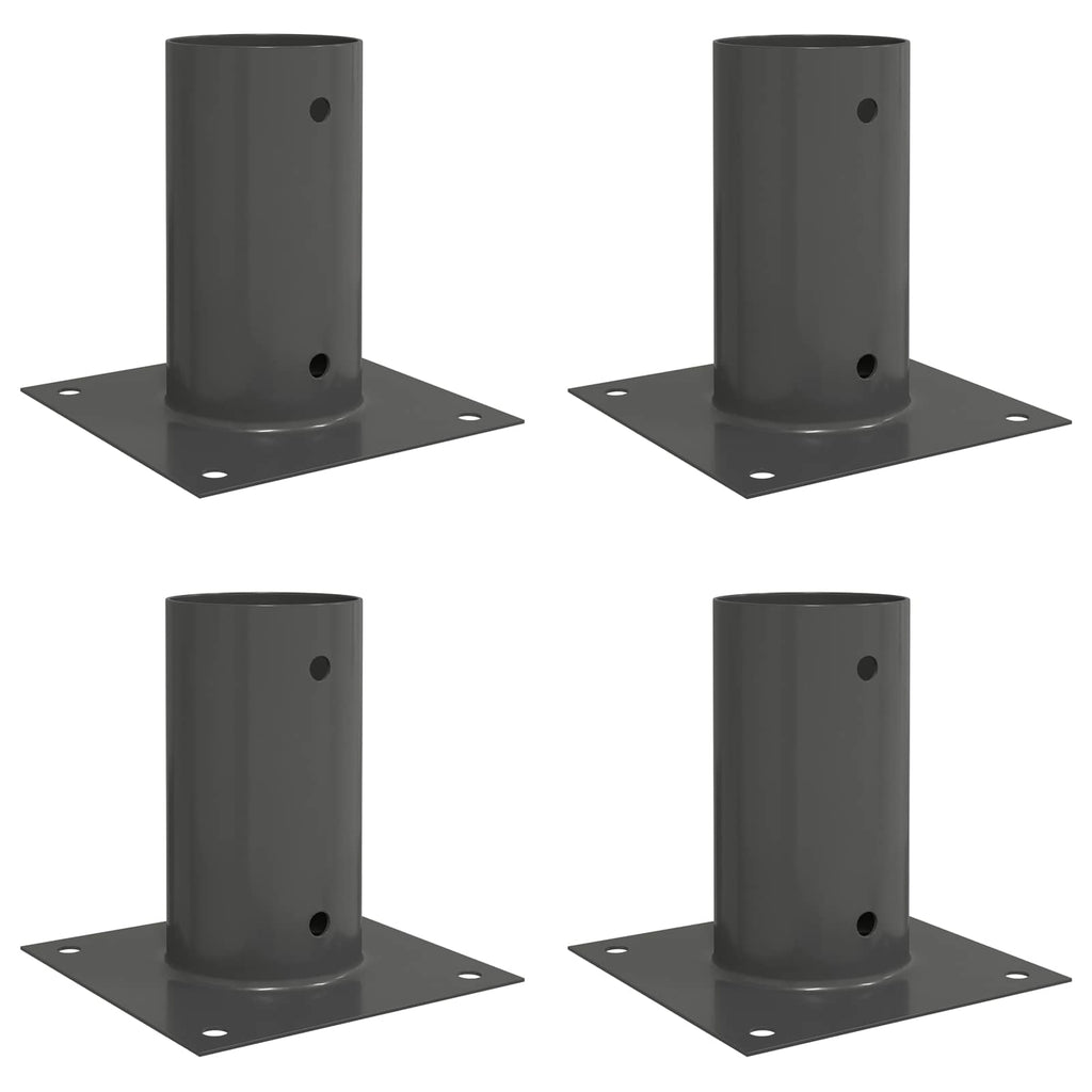 vidaXL Okrągły kotwicy gruntowej 4 pcs antracytowy 15 x 15 x 15 cm