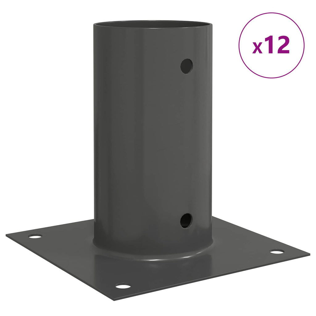 vidaXL Okrągły kotwicy gruntowej 12 pcs antracytowy 15 x 15 x 15 cm