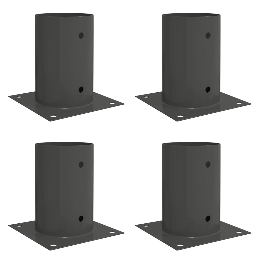 vidaXL Okrągły kotwicy gruntowej 4 pcs antracytowy 15 x 15 x 15 cm