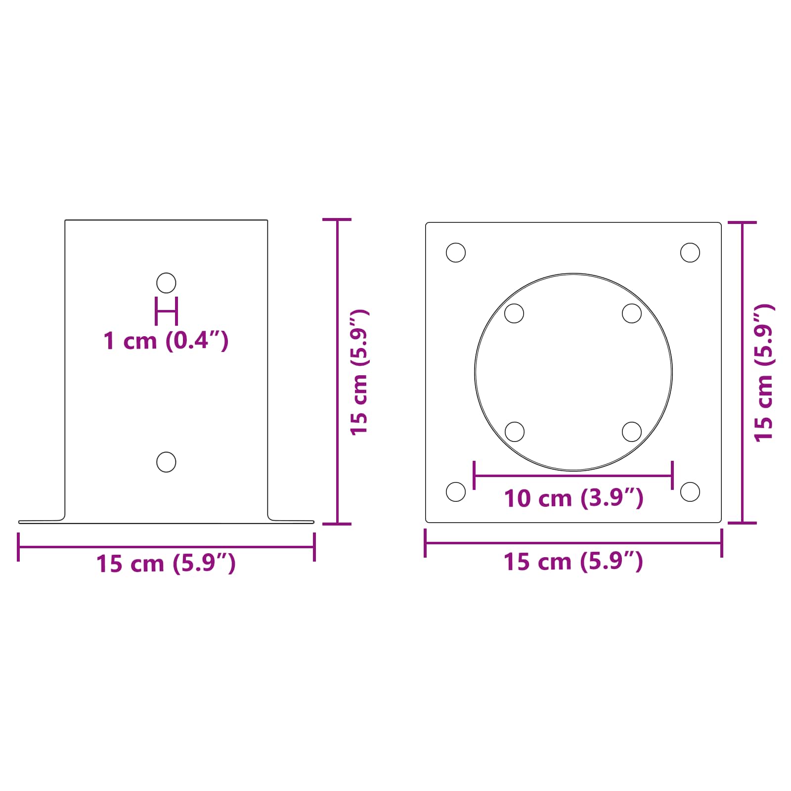 vidaXL Okrągły kotwicy gruntowej 4 pcs antracytowy 15 x 15 x 15 cm