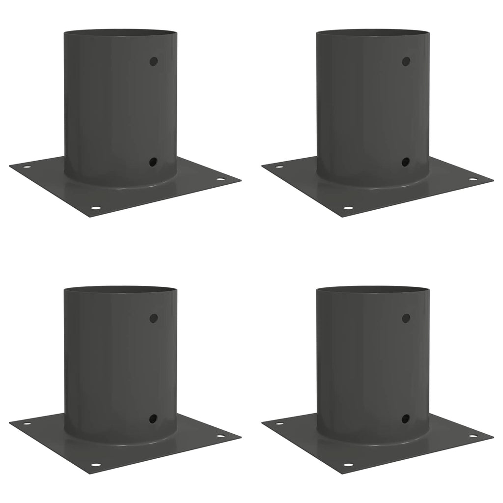 vidaXL Okrągły kotwicy gruntowej 4 pcs antracytowy 18 x 18 x 15 cm