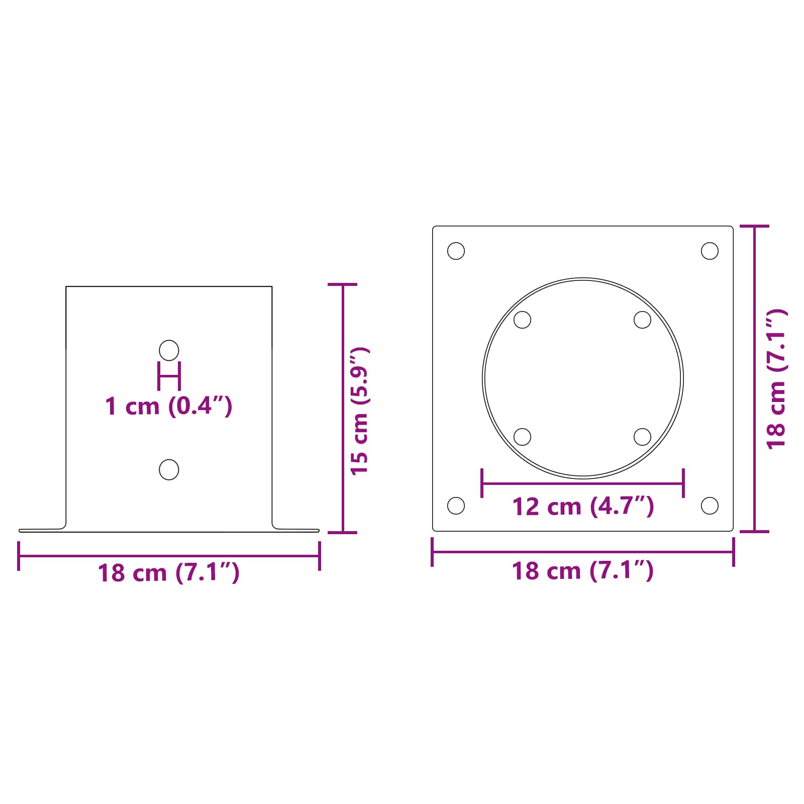 vidaXL Okrągły kotwicy gruntowej 4 pcs antracytowy 18 x 18 x 15 cm