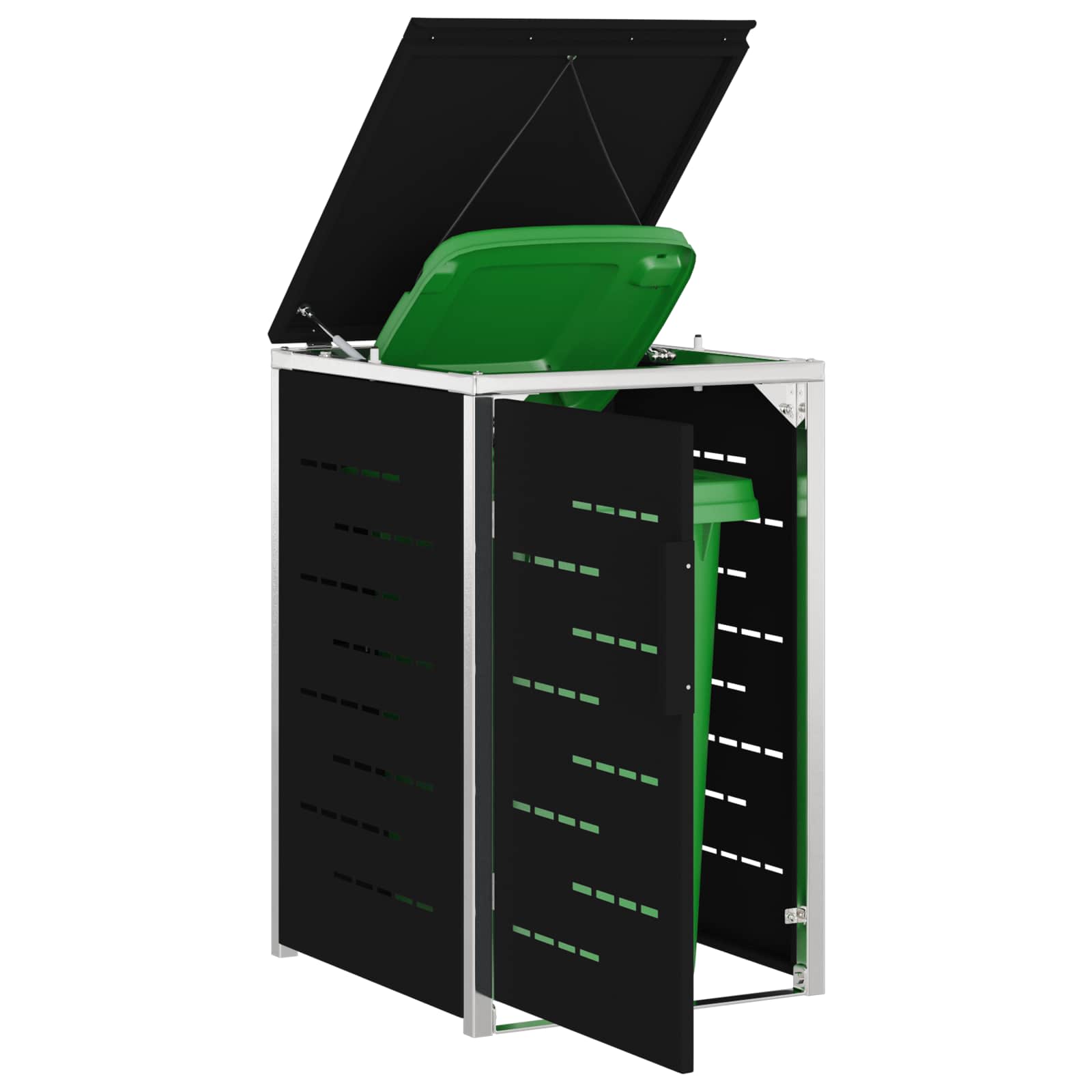 vidaXL Przechowywanie kosza na odpady for 1 Bin 240L Czarny