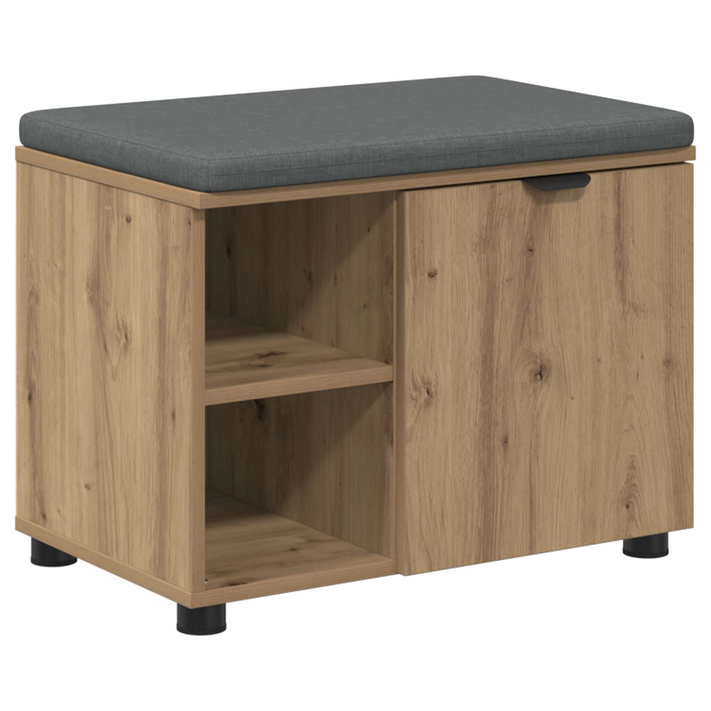 vidaXL Ławka na buty z poduszką Dąb artisan 60 x 38 x 46 cm