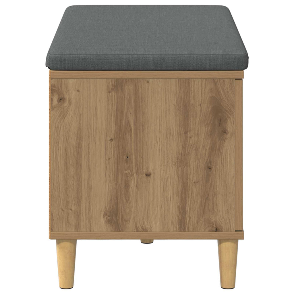 vidaXL Ławka na buty z poduszką Dąb artisan 80 x 38 x 46 cm