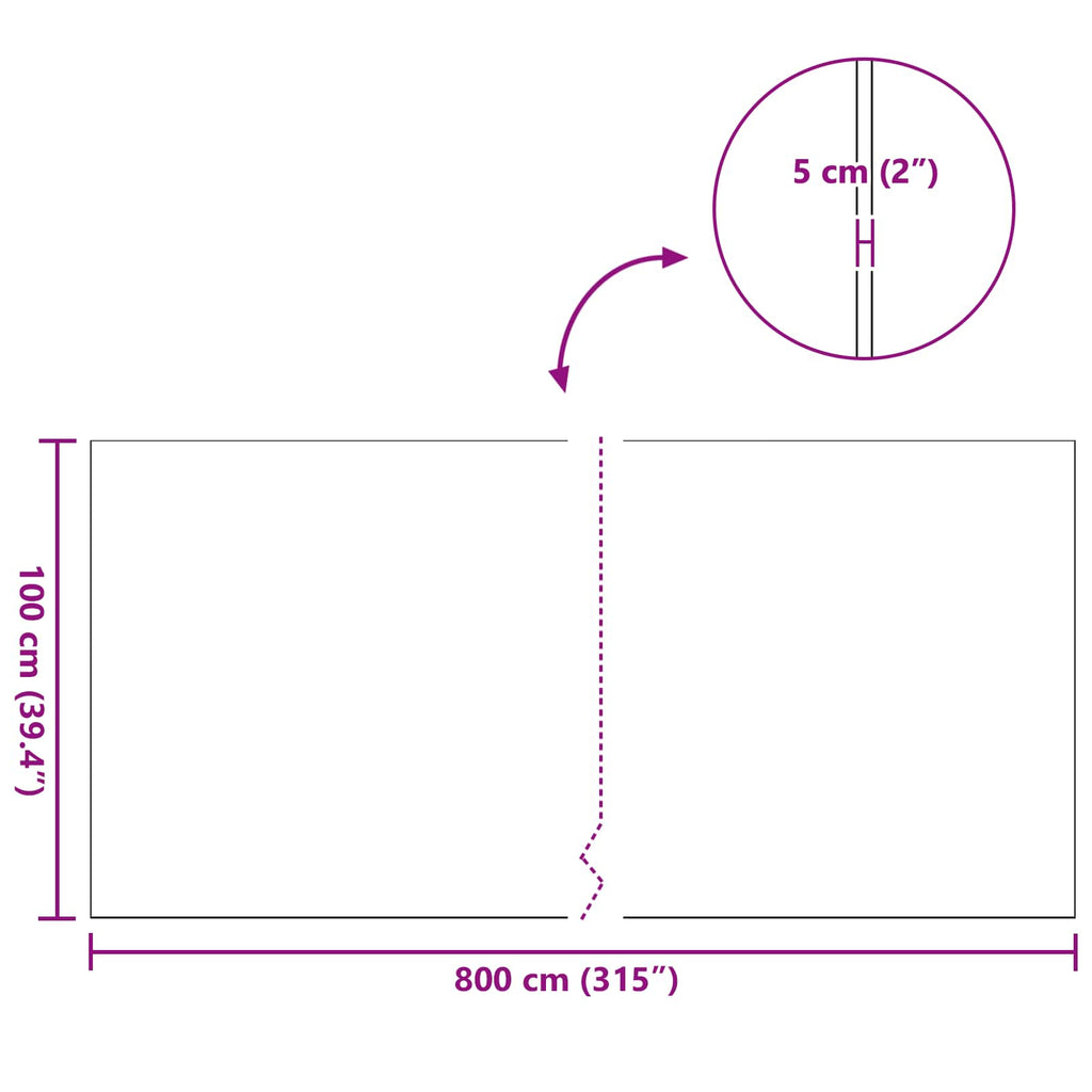 vidaXL Sztuczna trawa Zielony 1 x 8 m / 50 mm PP i PE