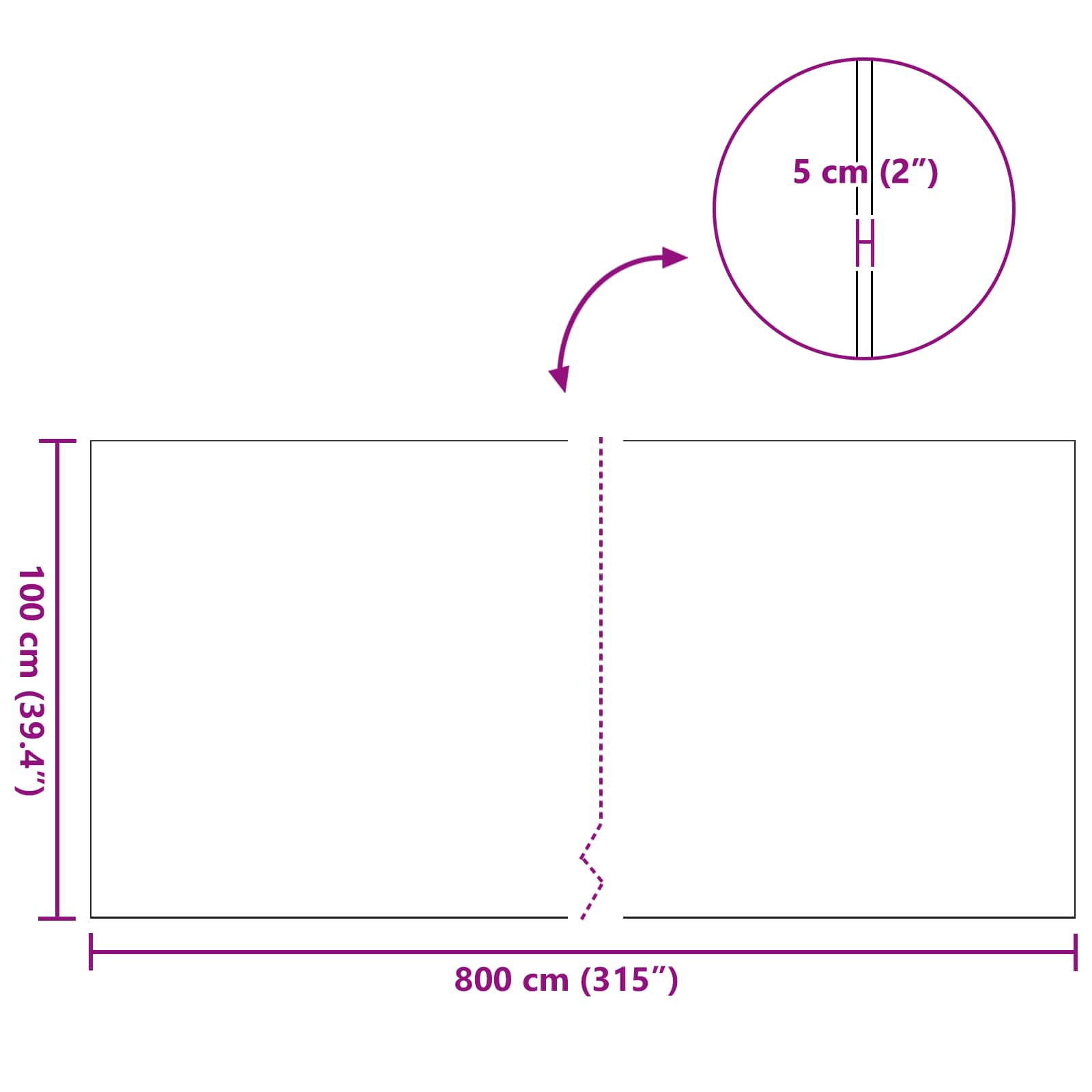 vidaXL Sztuczna trawa Zielony 1 x 8 m / 50 mm PP i PE