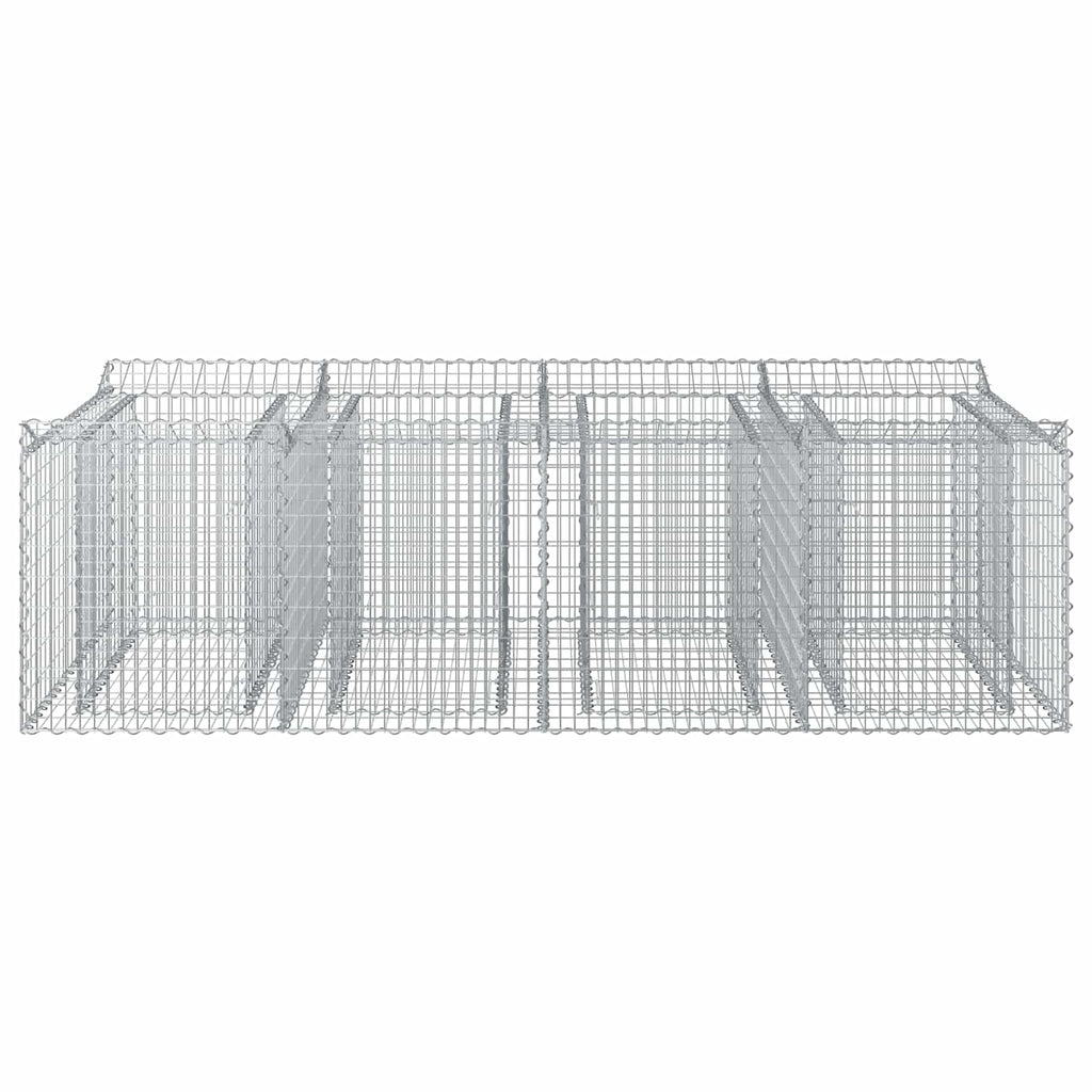 vidaXL Podniesione łóżko gabionowe 2 pcs srebrny