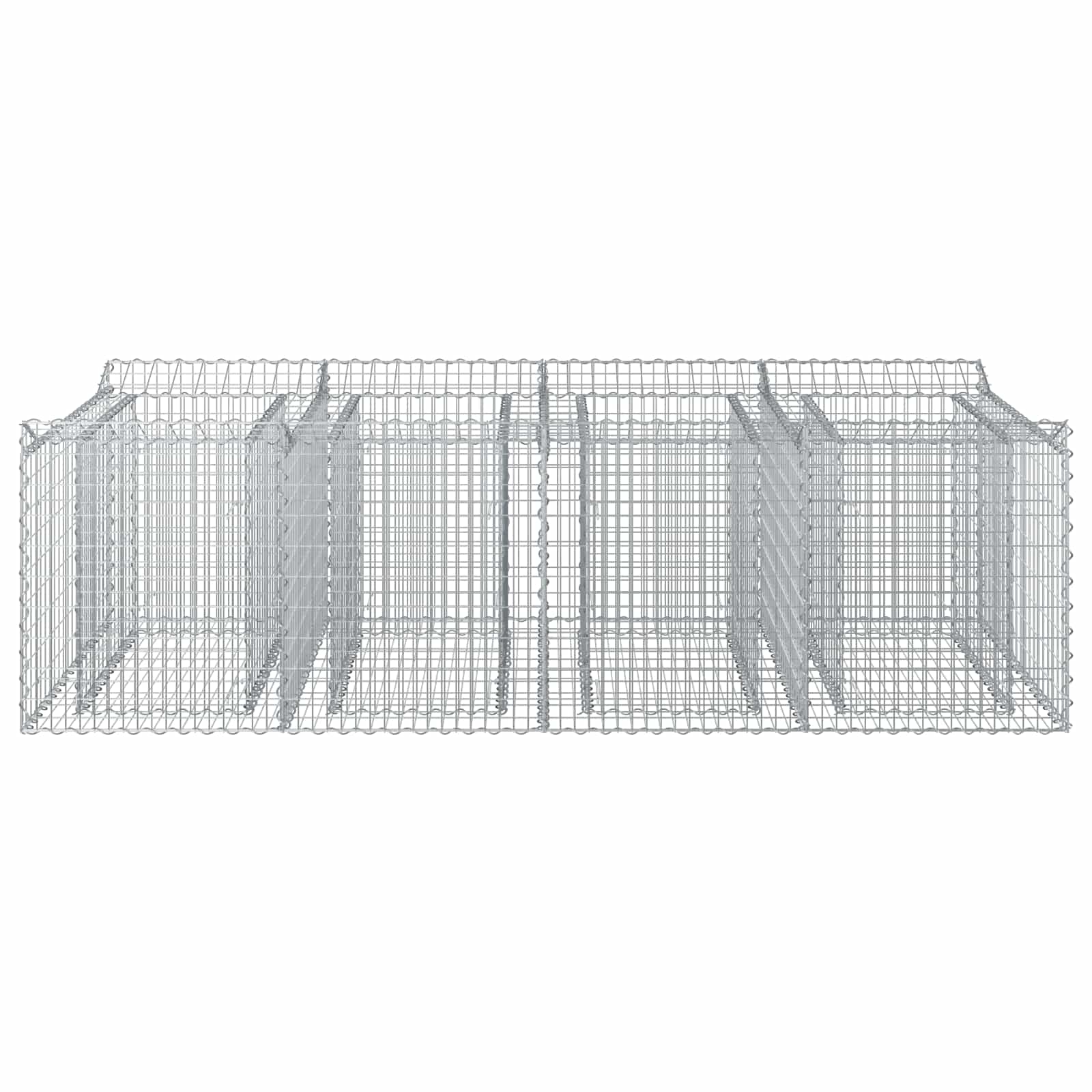 vidaXL Podniesione łóżko gabionowe 2 pcs srebrny