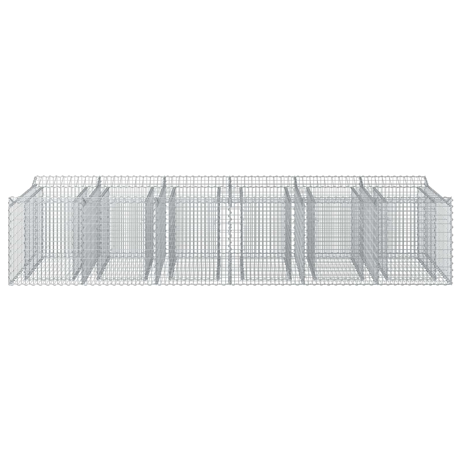 vidaXL Podniesione łóżko gabionowe 2 pcs srebrny