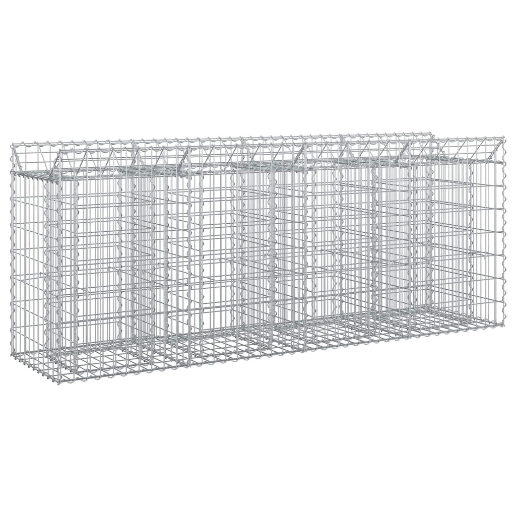 vidaXL Podniesione łóżko gabionowe 2 pcs srebrny