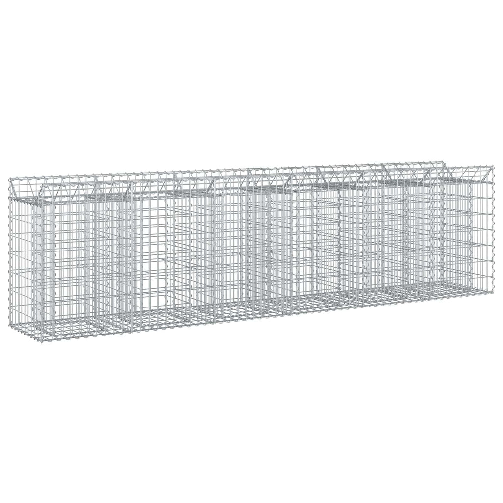 vidaXL Podniesione łóżko gabionowe 2 pcs srebrny