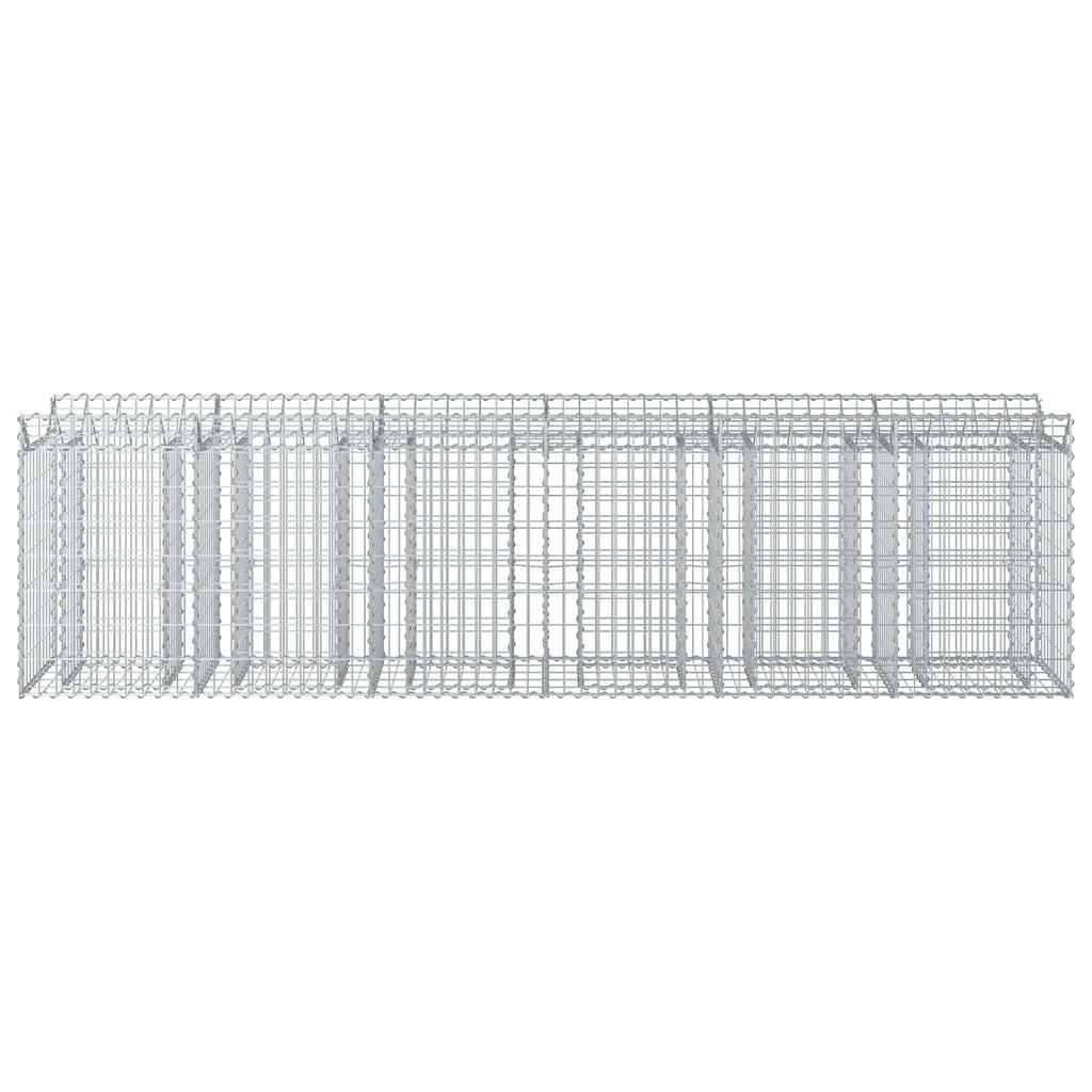 vidaXL Podniesione łóżko gabionowe 2 pcs srebrny