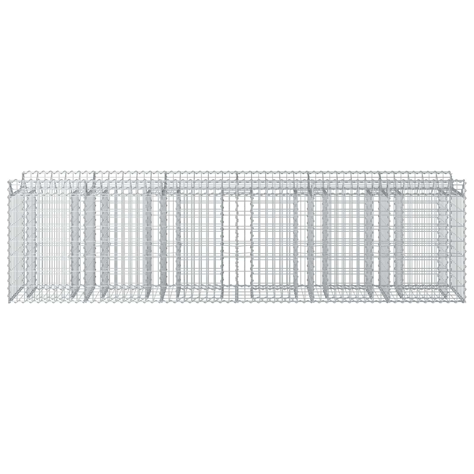 vidaXL Podniesione łóżko gabionowe 2 pcs srebrny