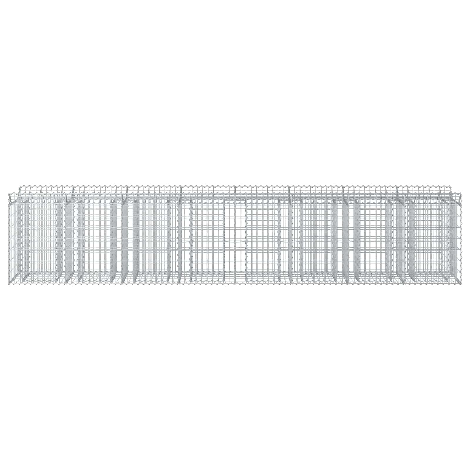 vidaXL Podniesione łóżko gabionowe 3 pcs srebrny