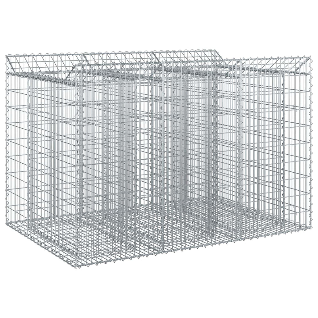 vidaXL Podniesione łóżko gabionowe 2 pcs srebrny