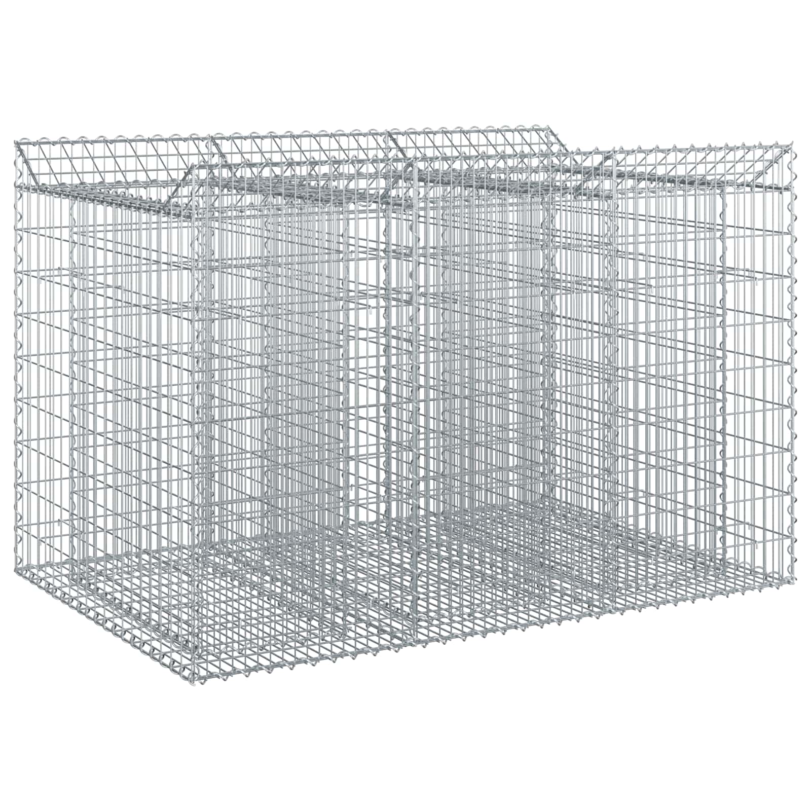 vidaXL Podniesione łóżko gabionowe 2 pcs srebrny