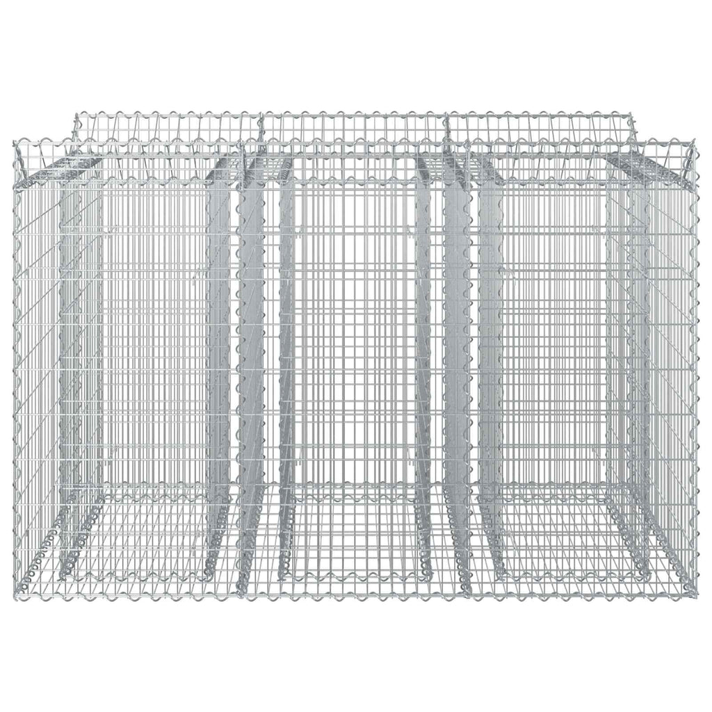 vidaXL Podniesione łóżko gabionowe 2 pcs srebrny