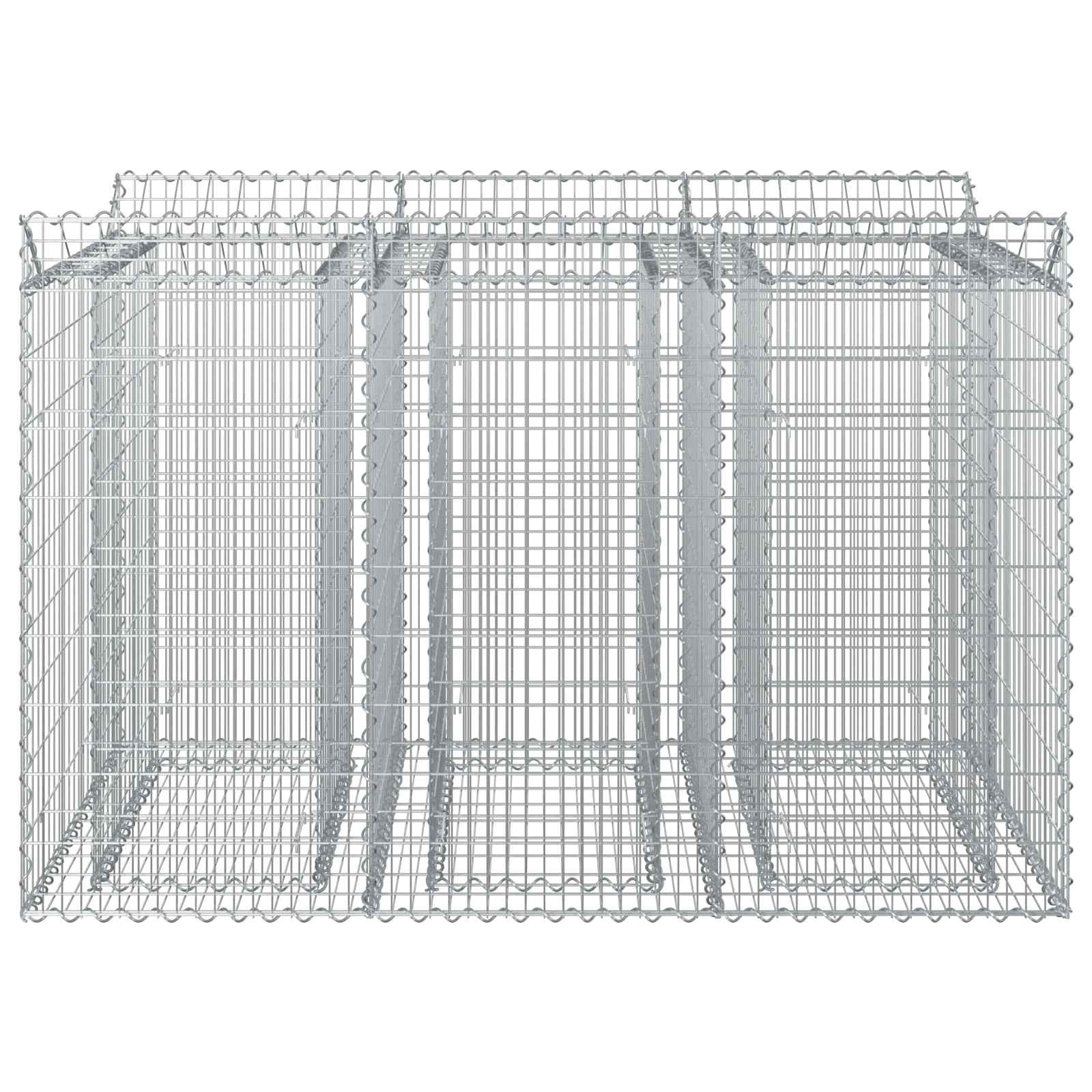 vidaXL Podniesione łóżko gabionowe 2 pcs srebrny