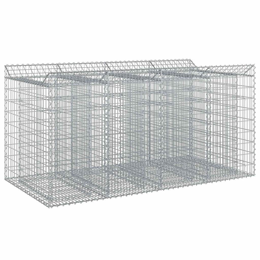 vidaXL Podniesione łóżko gabionowe 2 pcs srebrny