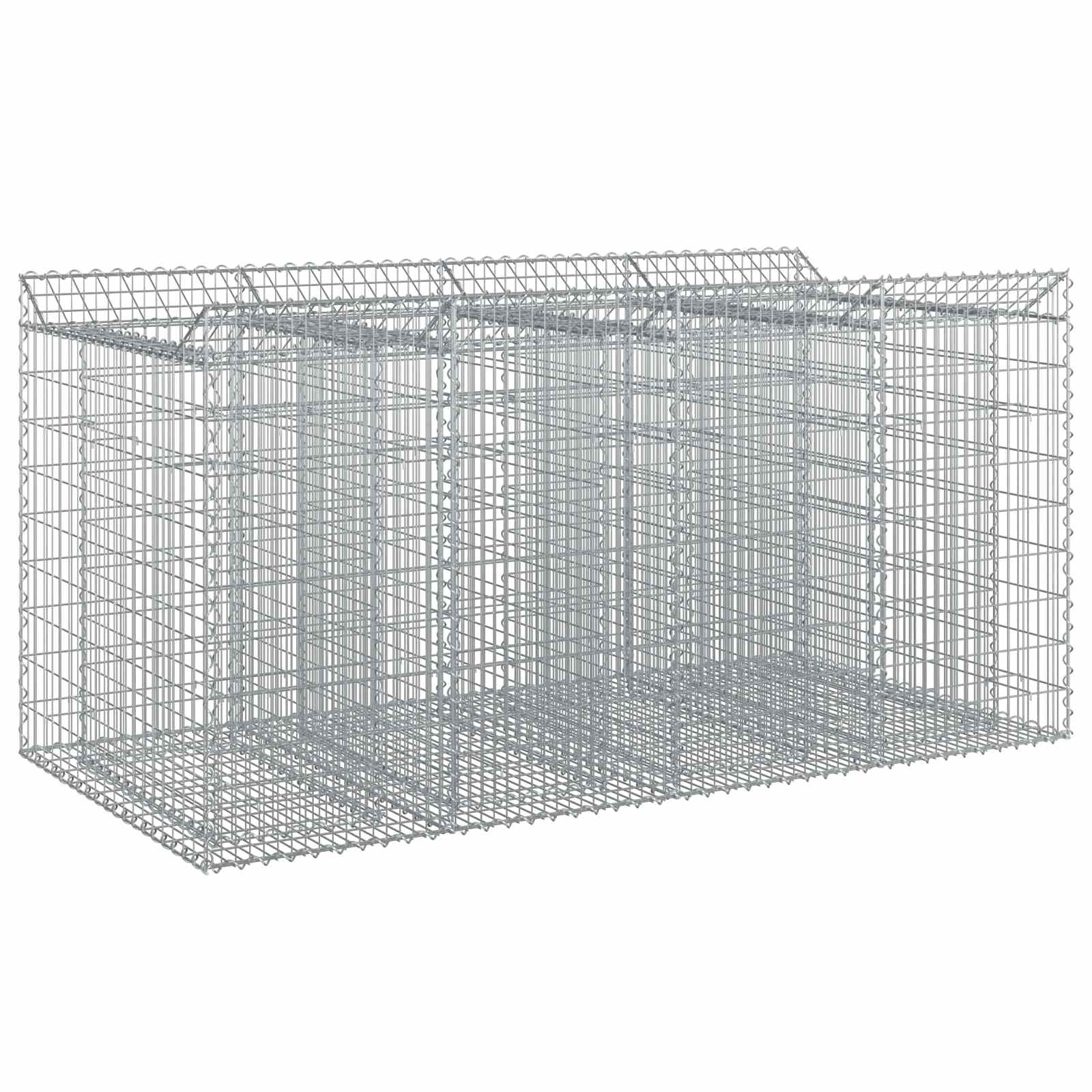 vidaXL Podniesione łóżko gabionowe 2 pcs srebrny