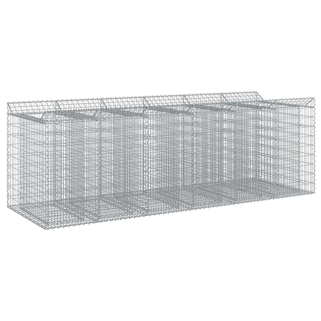 vidaXL Podniesione łóżko gabionowe 3 pcs srebrny