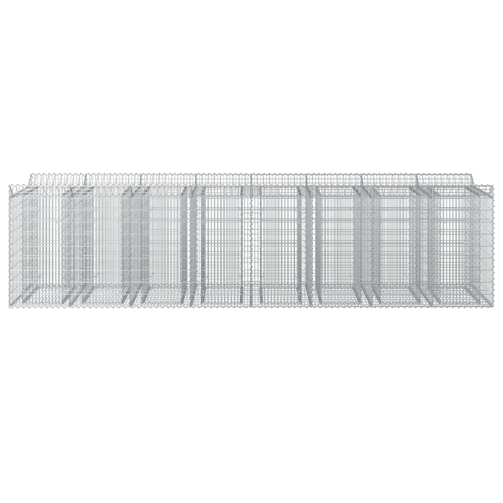 vidaXL Podniesione łóżko gabionowe 4 pcs srebrny