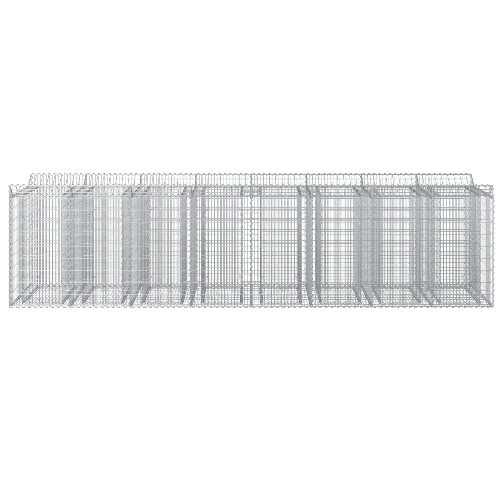 vidaXL Podniesione łóżko gabionowe 4 pcs srebrny