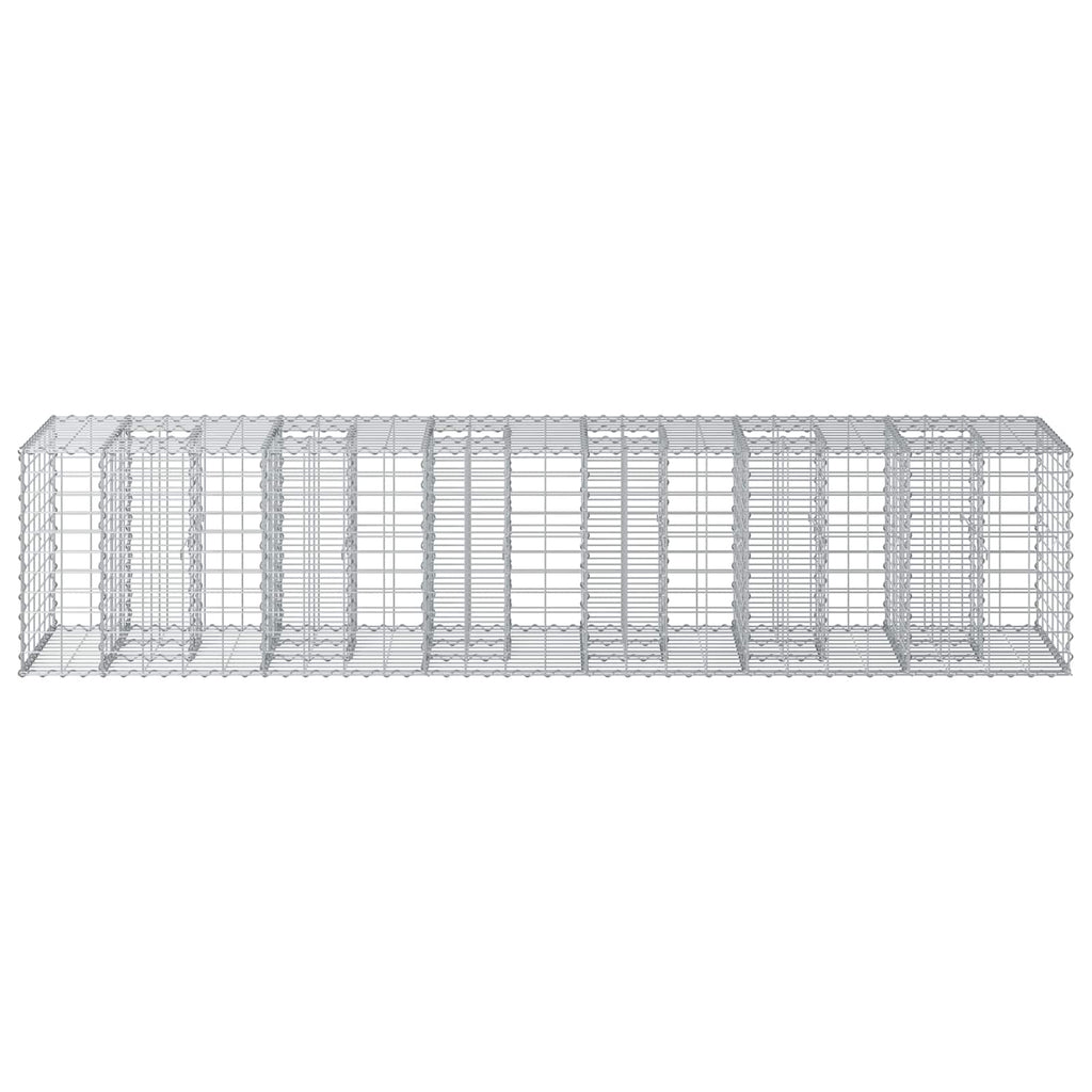 vidaXL Podniesione łóżko gabionowe 2 pcs Srebrny 260 x 60 x 55 cm