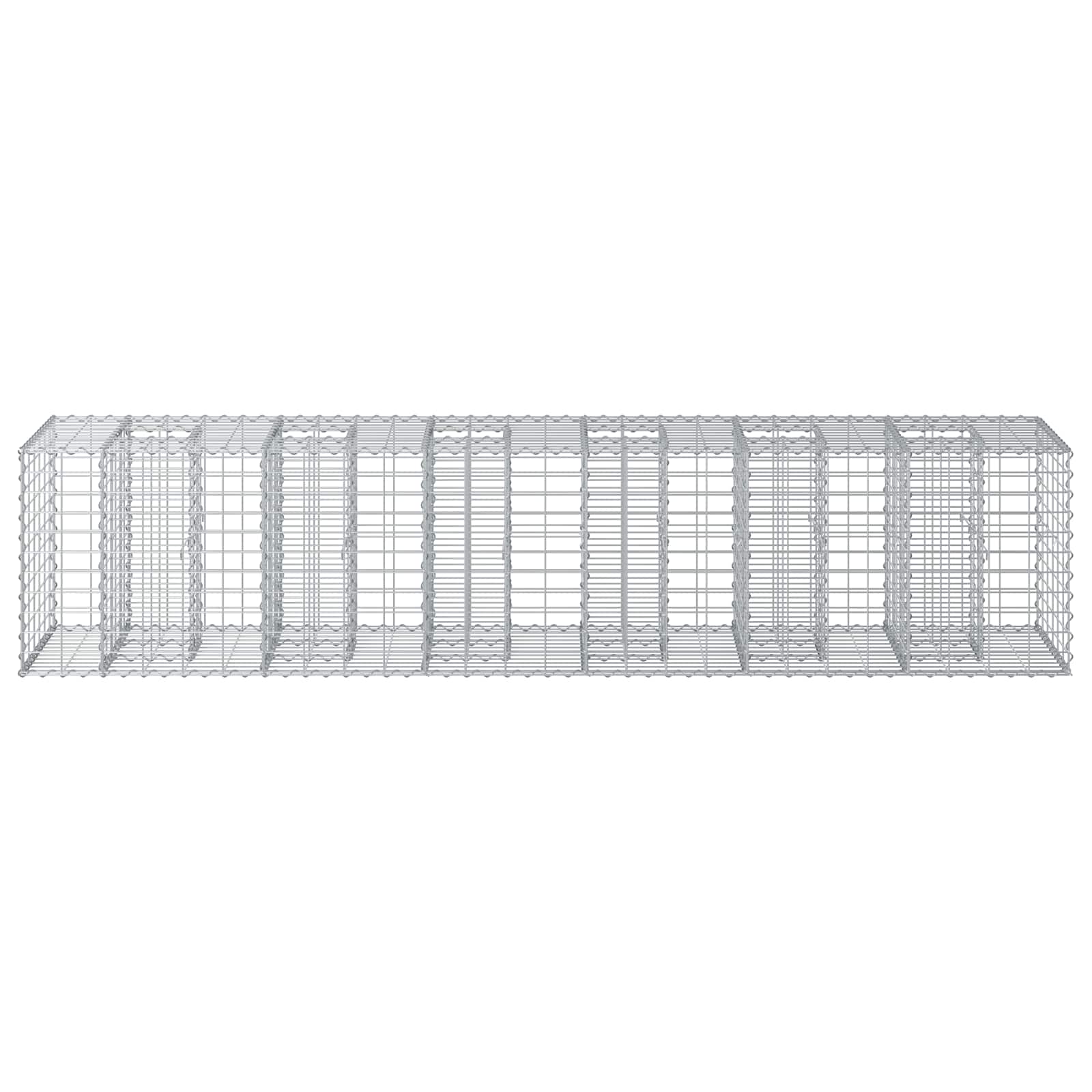 vidaXL Podniesione łóżko gabionowe 2 pcs Srebrny 260 x 60 x 55 cm
