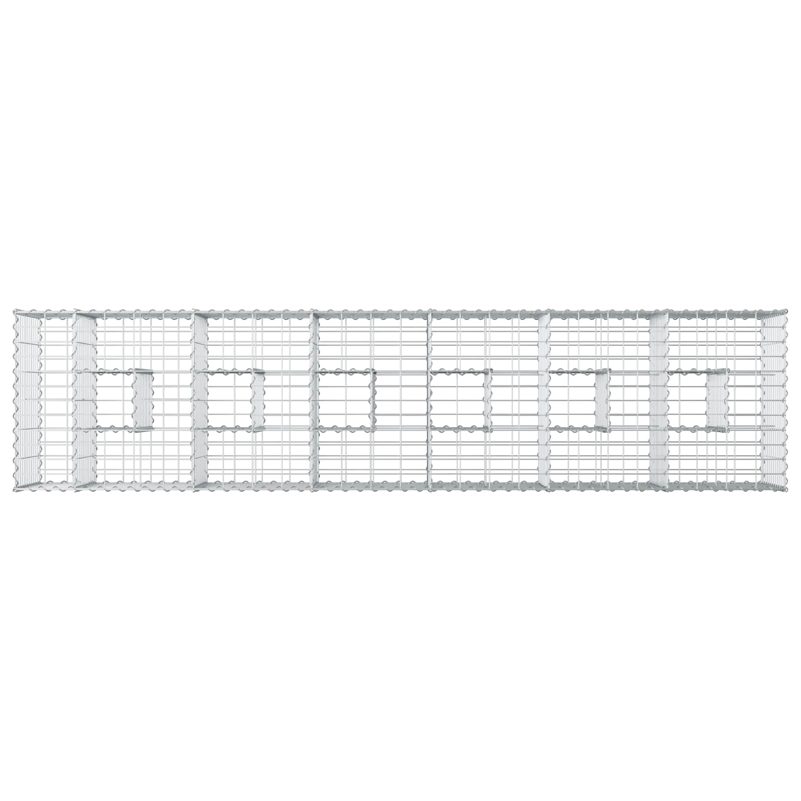 vidaXL Podniesione łóżko gabionowe 2 pcs Srebrny 260 x 60 x 55 cm