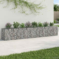 vidaXL Podniesione łóżko gabionowe 2 pcs Srebrny 340 x 60 x 55 cm