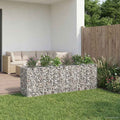 vidaXL Podniesione łóżko gabionowe 2 pcs Srebrny 250 x 50 x 80 cm