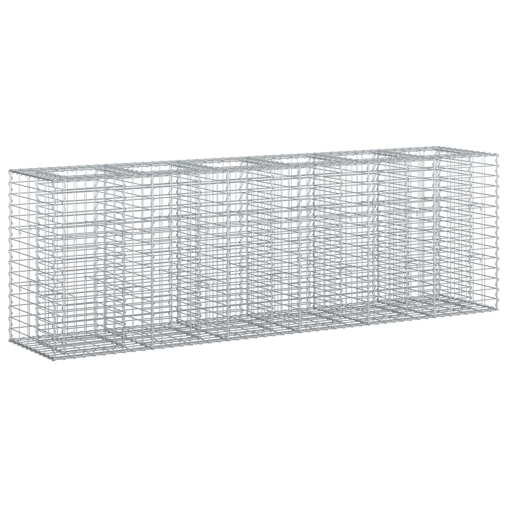 vidaXL Podniesione łóżko gabionowe 2 pcs Srebrny 250 x 50 x 80 cm