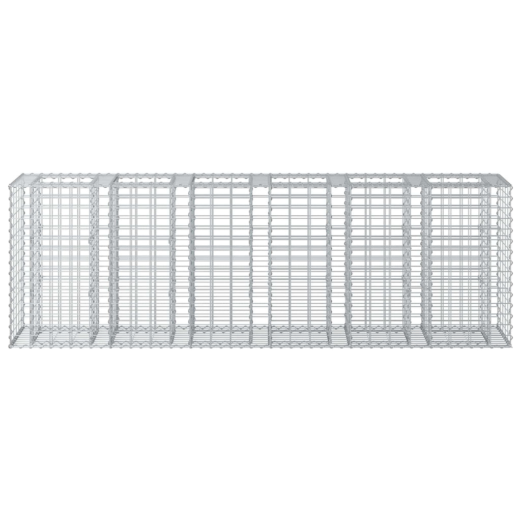 vidaXL Podniesione łóżko gabionowe 2 pcs Srebrny 250 x 50 x 80 cm