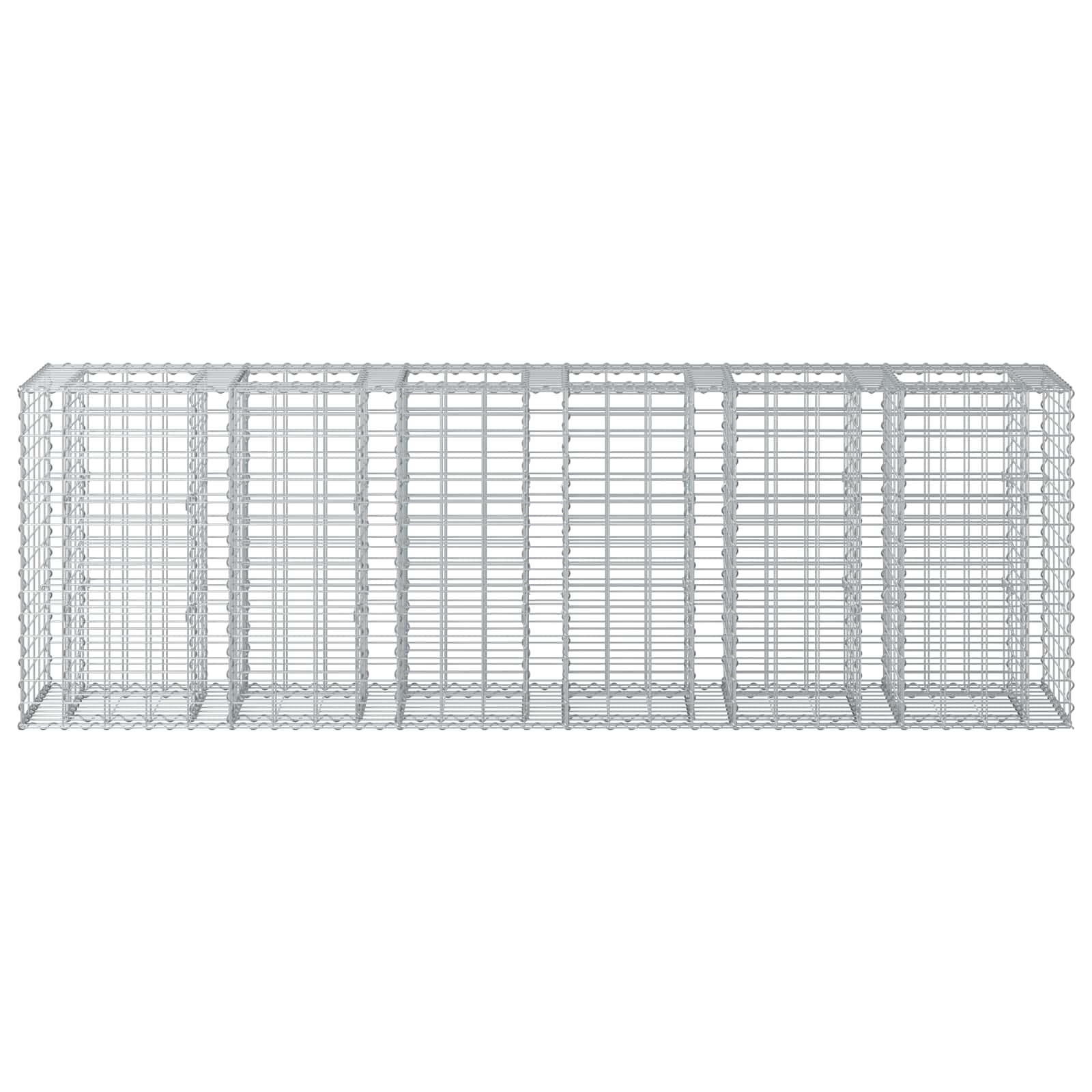 vidaXL Podniesione łóżko gabionowe 2 pcs Srebrny 250 x 50 x 80 cm
