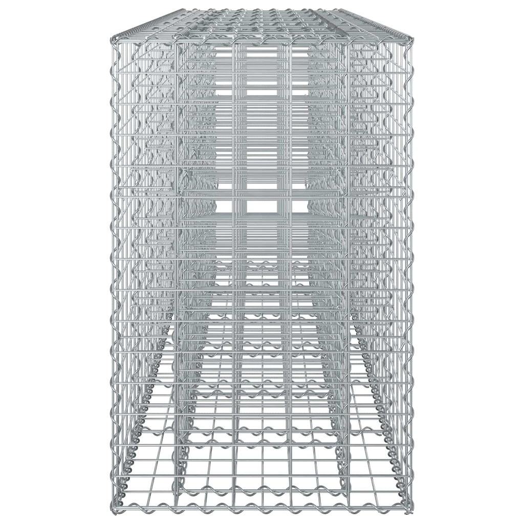vidaXL Podniesione łóżko gabionowe 2 pcs Srebrny 250 x 50 x 80 cm