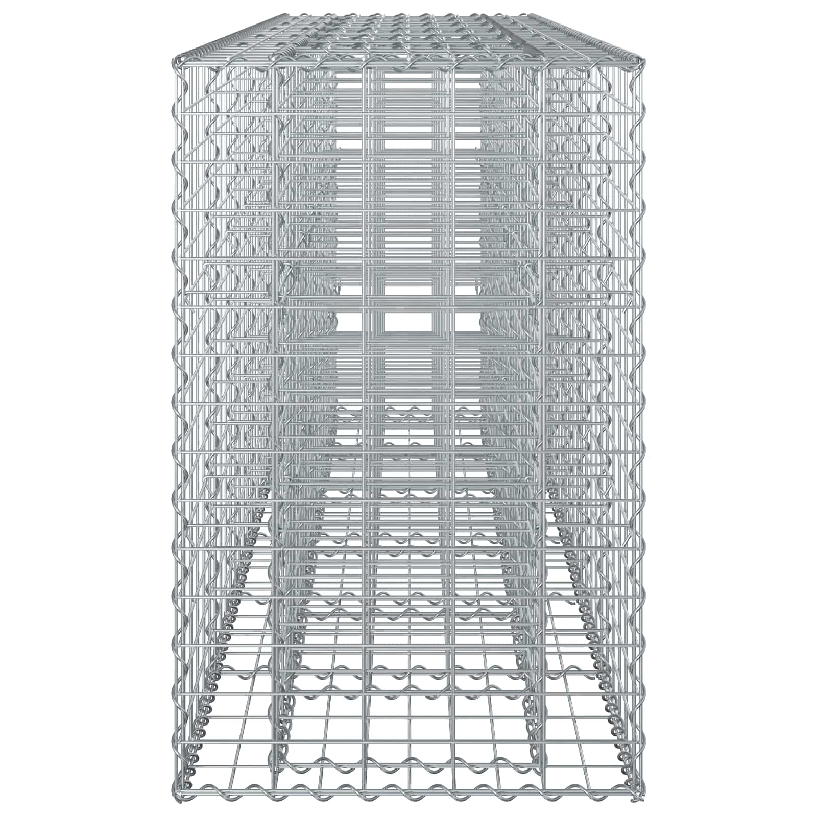 vidaXL Podniesione łóżko gabionowe 2 pcs Srebrny 250 x 50 x 80 cm