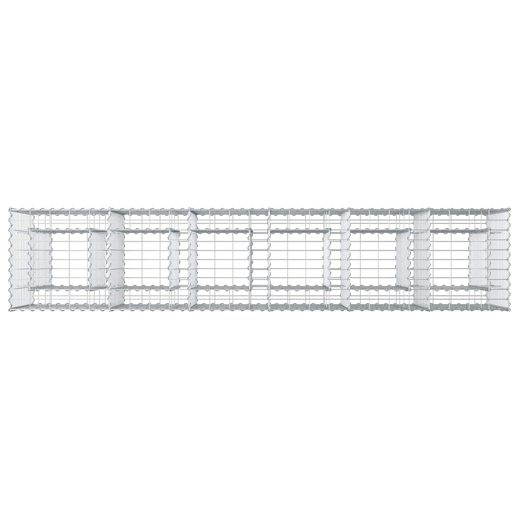 vidaXL Podniesione łóżko gabionowe 2 pcs Srebrny 250 x 50 x 80 cm