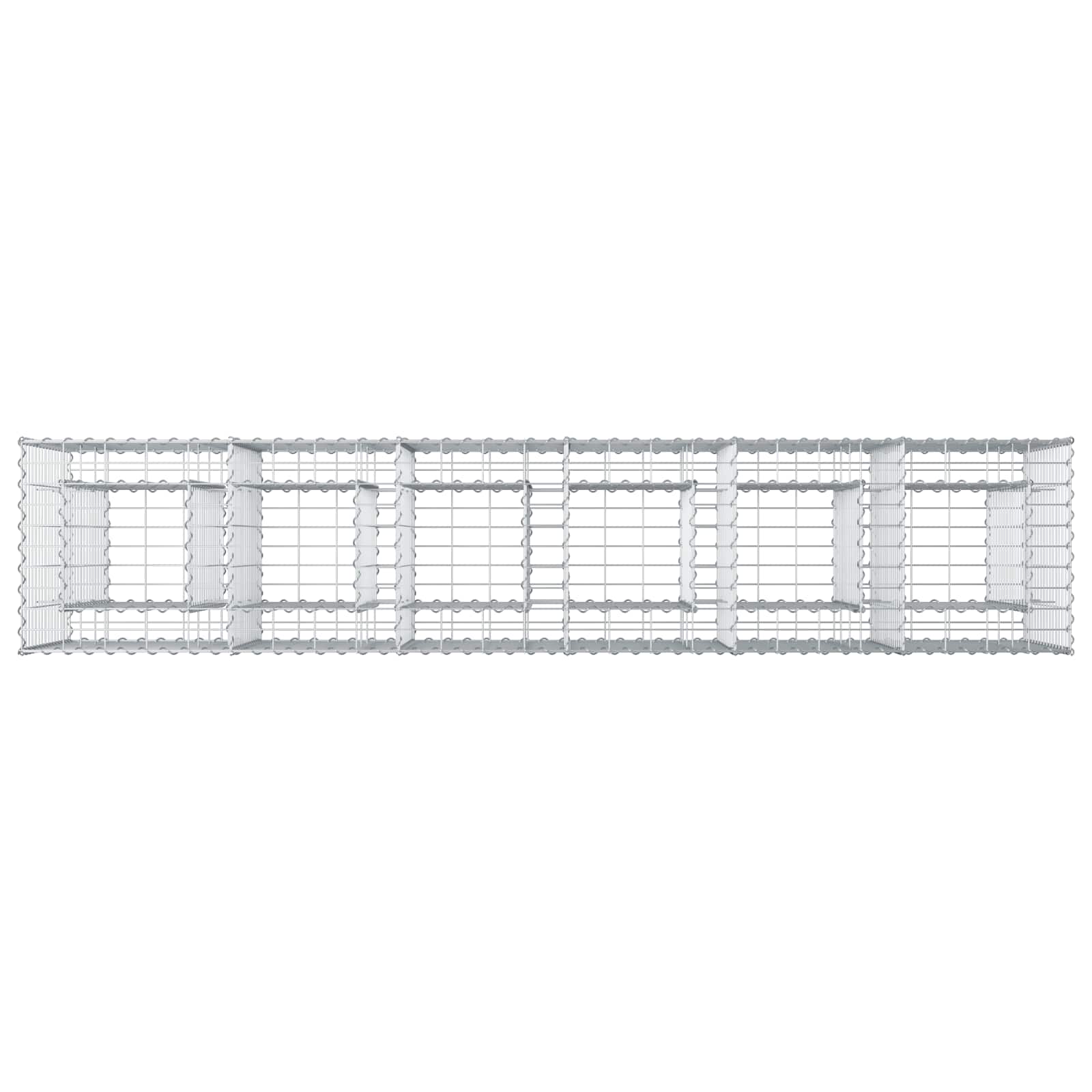 vidaXL Podniesione łóżko gabionowe 2 pcs Srebrny 250 x 50 x 80 cm