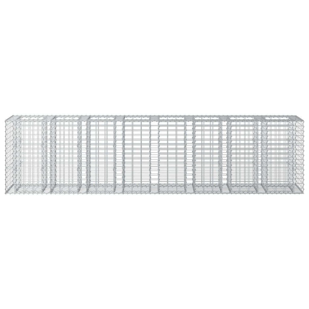 vidaXL Podniesione łóżko gabionowe 2 pcs Srebrny 330 x 50 x 80 cm