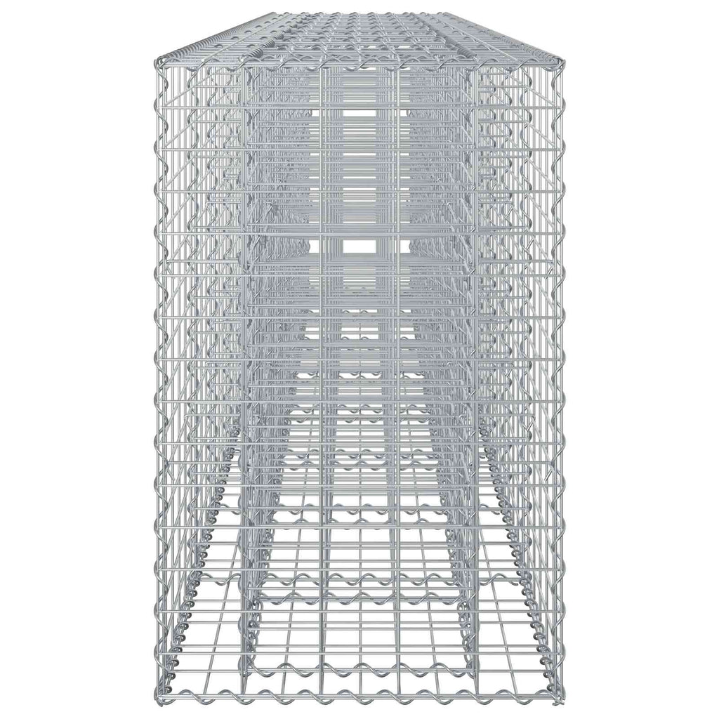 vidaXL Podniesione łóżko gabionowe 2 pcs Srebrny 330 x 50 x 80 cm