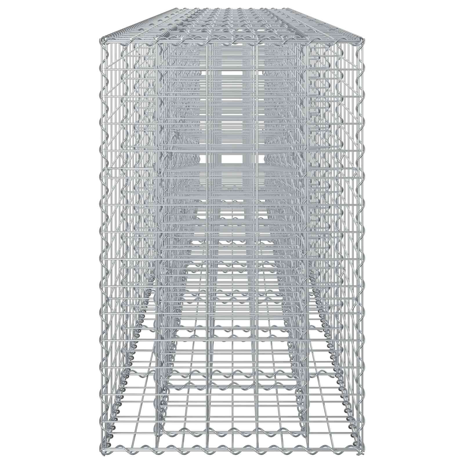 vidaXL Podniesione łóżko gabionowe 2 pcs Srebrny 330 x 50 x 80 cm