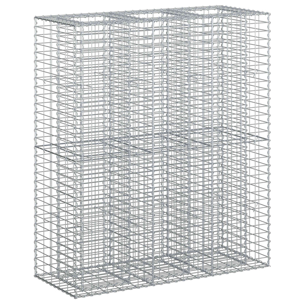 vidaXL Podniesione łóżko gabionowe 2 pcs Srebrny 130 x 50 x 150 cm