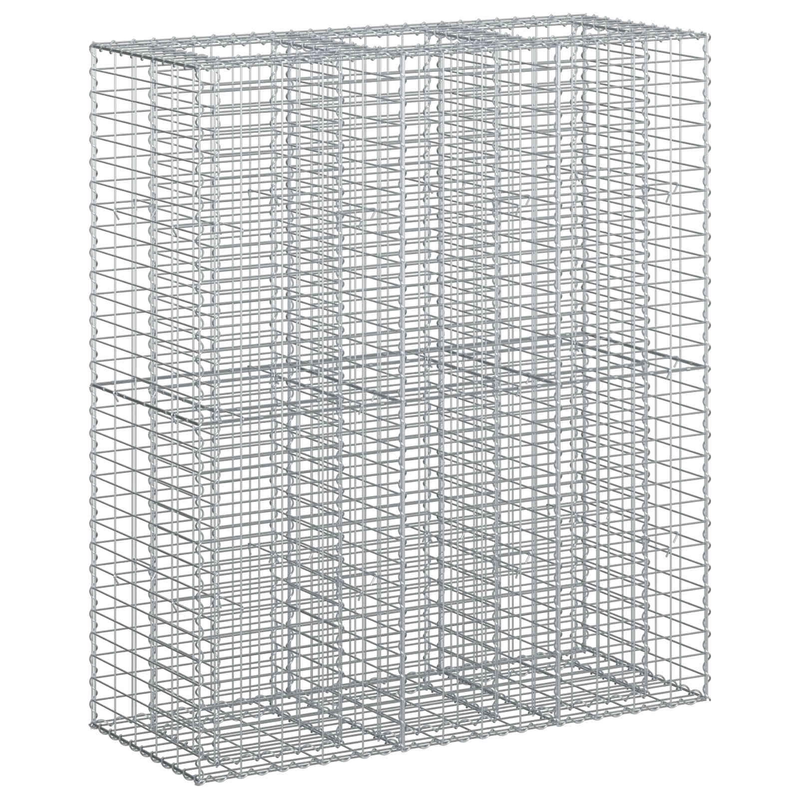 vidaXL Podniesione łóżko gabionowe 2 pcs Srebrny 130 x 50 x 150 cm